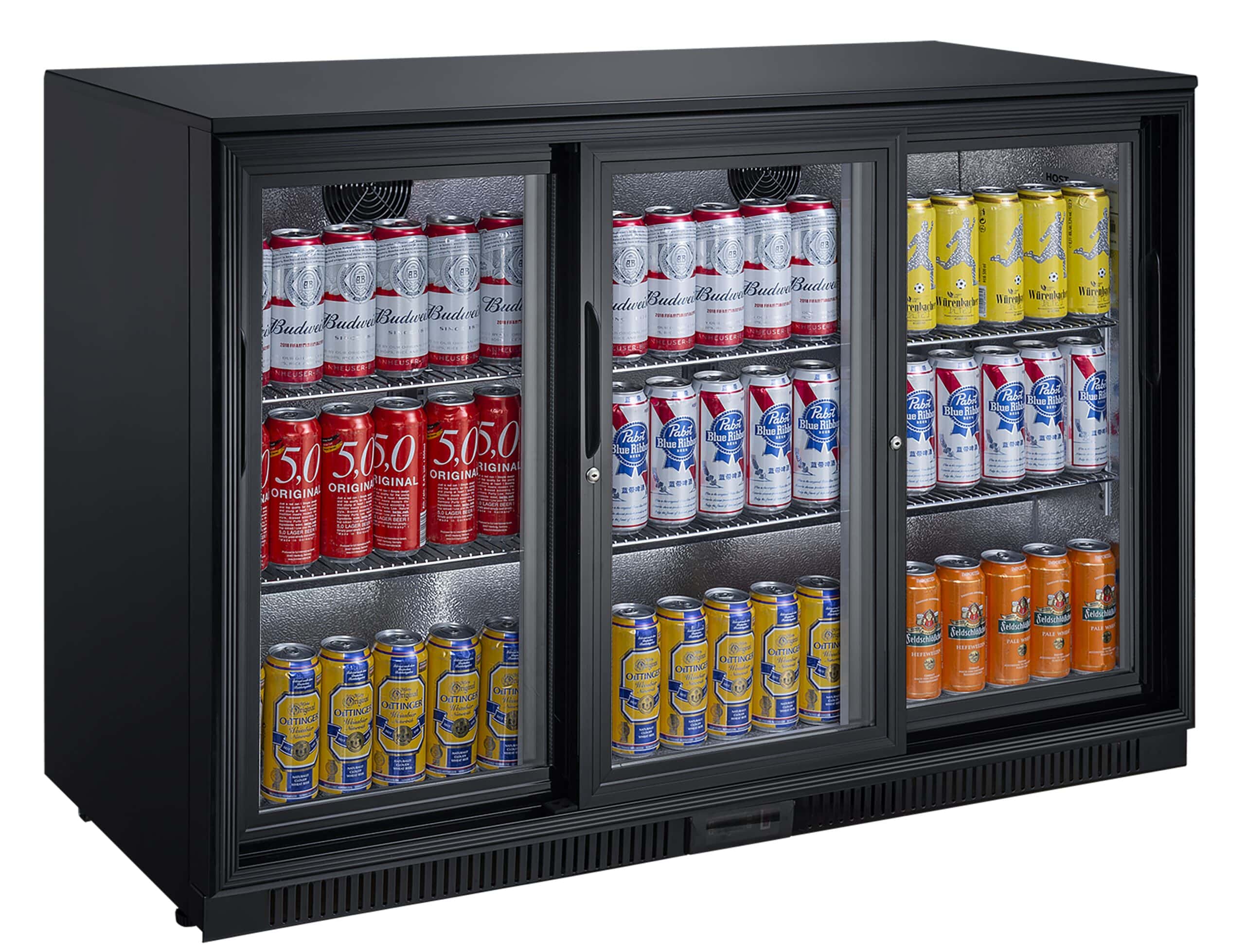 Triple Door Bottle Cooler - Slide door