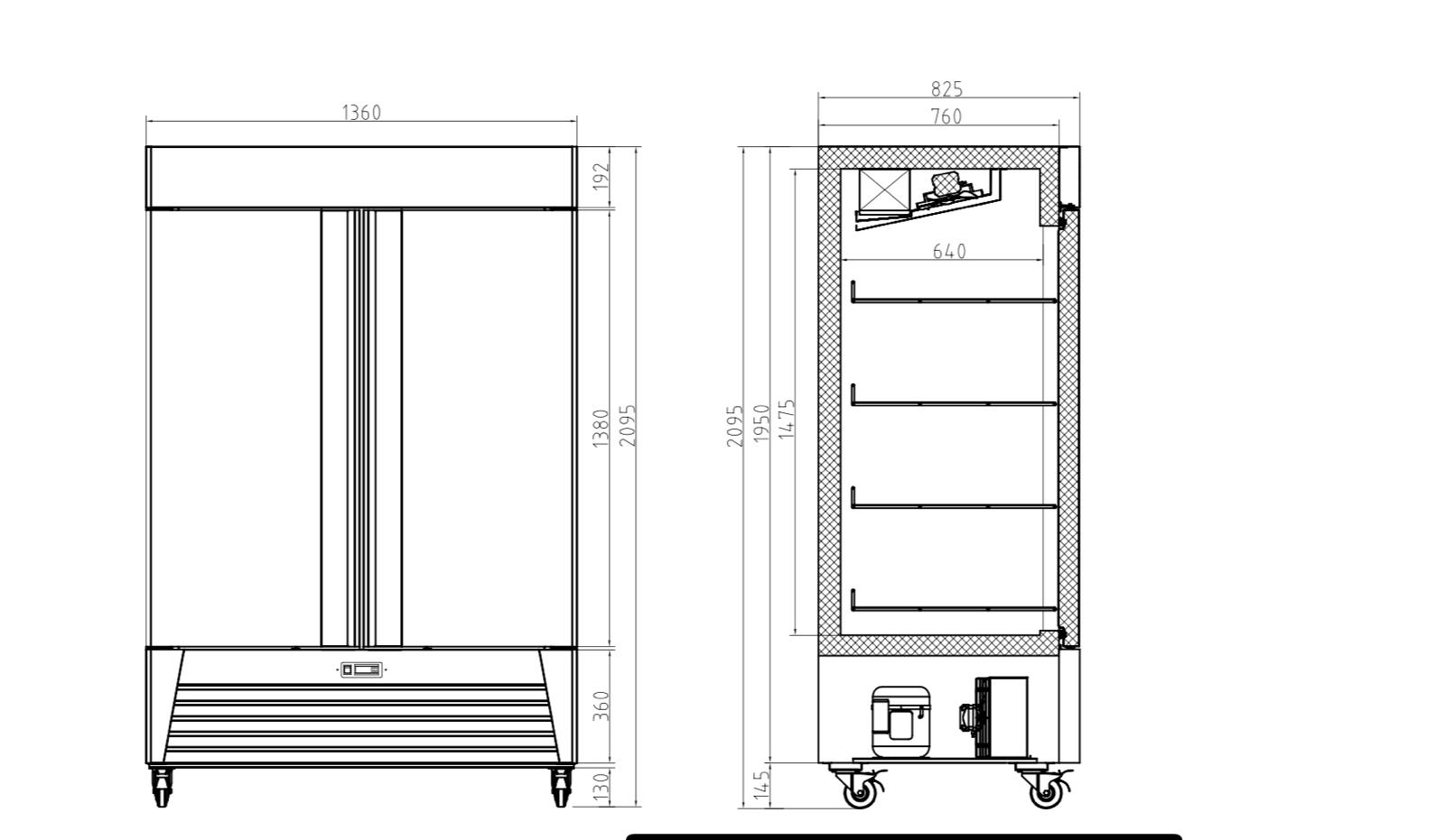 Commercial Upright Double Door Freezer for Restaurants - Image 2