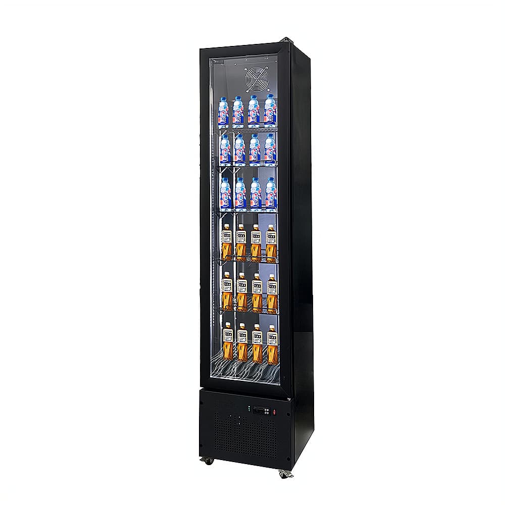Slim single door display fridge